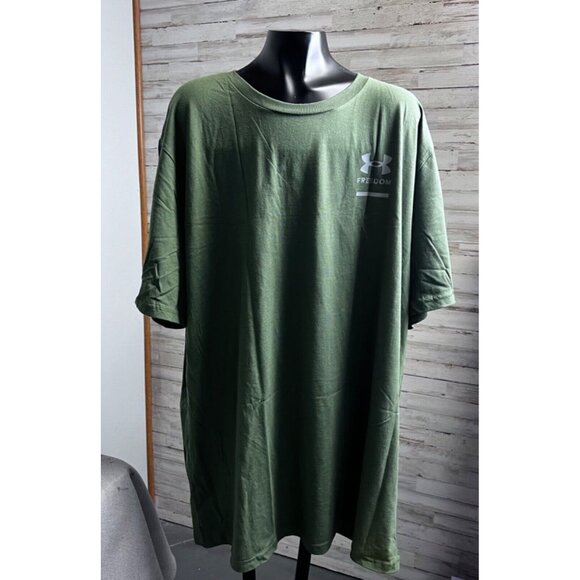 Under Armour  Men's UA Freedom Spine T-Shirt Short Sleeve Tee NEW~Olive Sz 3XL - Picture 3 of 9